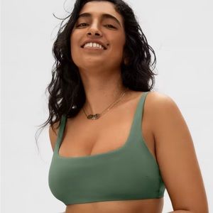 Everlane square neck bikini top herb